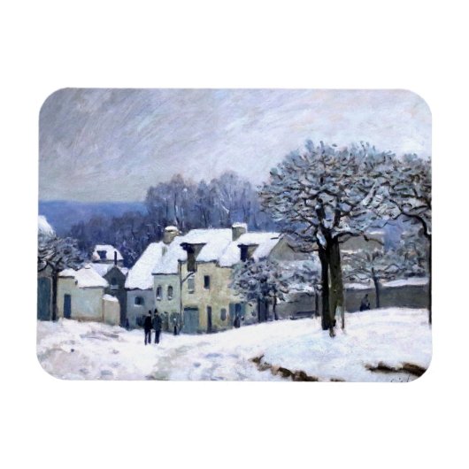 マルリー,雪のアルフレッドSisley Place du Chenil マグネット (横)
