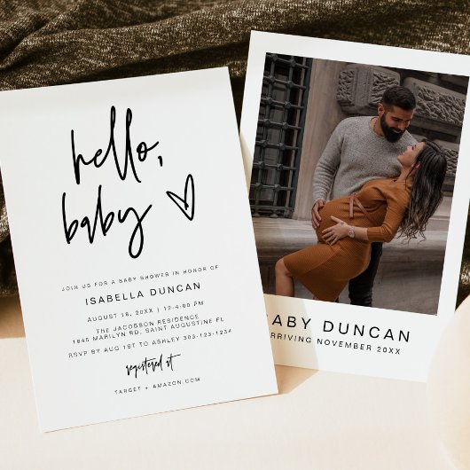 マルロはっきりしたバコンテンポラリービーシャワー招待状 招待状