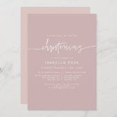 マルロボホダスティバラピンク《キリスト教》洗礼式や命名式 招待状 (正面/裏面)