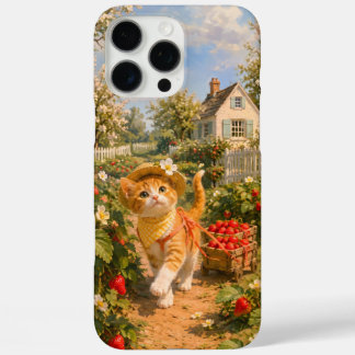 マルロン 春のいちごガーデン子猫スマホケース iPhone 16 PRO MAXケース