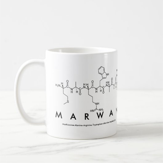 マルワンペプチド名mug コーヒーマグカップ (左)