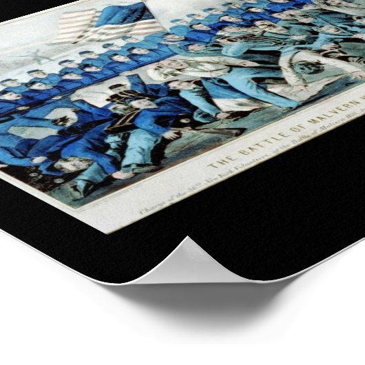 マルヴァーン・ヒルの戦い。1862年7月1日 ポスター (角)