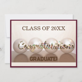 マルーンおめでとうございます大学院卒業バルーン 招待状