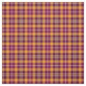 マルーンとオレンジのスポーティな格子柄 ファブリック (見本)