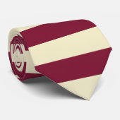マルーンとクリームの水平ストライプなパターン ネクタイ (ロール)