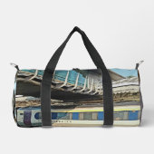 マルーンとクリームトレイン ダッフルバッグ (正面)