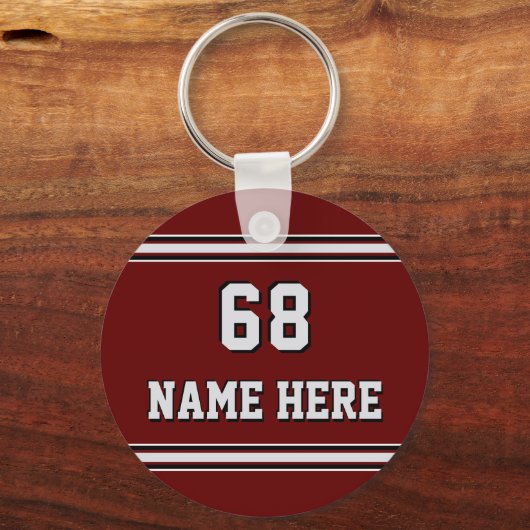 マルーンとグレー安いホッケーチームのギフト、任意の色 キーホルダー (裏面)