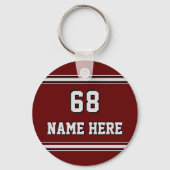 マルーンとグレー安いホッケーチームのギフト、任意の色 キーホルダー (裏面)