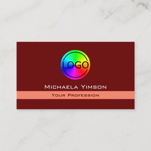 マルーンとコーラルクラシックプロフェッショナル（ロゴ付き） 名刺 (正面)