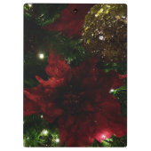 マルーンとゴールドのクリスマスツリー | ホリデーフォト クリップボード (裏面)