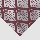 マルーンとシルバーのアールデコダイヤモンドパターン 薄葉紙 (詳細)