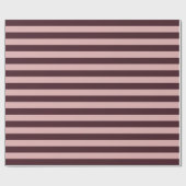 マルーンとピンクのストライプ ラッピングペーパー (フラット)