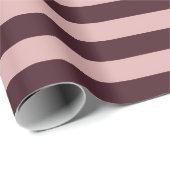 マルーンとピンクのストライプ ラッピングペーパー (ロールコーナー)