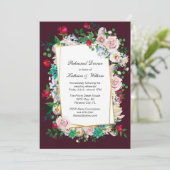 マルーンとフローラフレーム結婚のリハーサルディナー 招待状 (スタンド正面)
