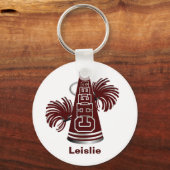 マルーンとホワイトカスタムチアリーダーKeyChain キーホルダー (正面)