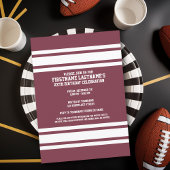 マルーンとホワイトジャージストライプーの誕生日パーティー 招待状