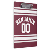 マルーンとホワイトジャージーのストライプ名前をカスタムする番号 クリップボード (右)