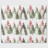 マルーンと暗緑色の松 ラッピングペーパー (フラット)
