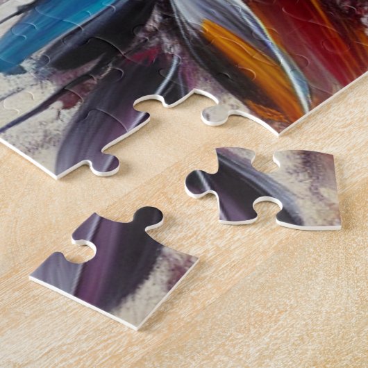 マルーンと白いフローラ配置 | ジグソーパズル (側面)