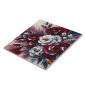 マルーンと白いフローラ配置 | タイル (側面)