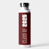 マルーンと白の学校の色のクラス年 ウォーターボトル (左面)