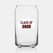 マルーンと白の学校の色のクラス年 ガラス缶 (正面)