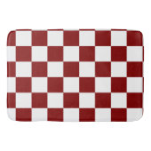 マルーンと白市松模様にヴィンテージ バスマット (正面)