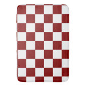 マルーンと白市松模様にヴィンテージ バスマット (正面縦)