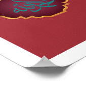 マルーンと緑の色のアラビア語でAlhamdulillah ポスター (角)