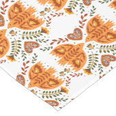 マルーンと赤の北欧の鳥のパターン ミディアムテーブルランナー (コーナー)