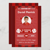 マルーンと赤野球5thバースデーパーティー 招待状 (正面/裏面)