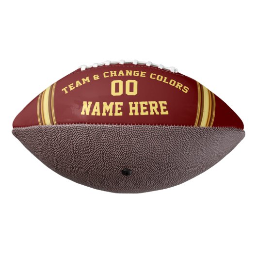 マルーンと金ゴールドがカスタム写真付きフットボール アメリカンフットボール (回転270)