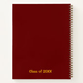 マルーンと金ゴールドの繰り返し名クラス ノートブック (裏面)