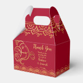 マルーンと金ゴールドガネーシャインディアン結婚ズカスタム フェイバーボックス (裏面サイド)