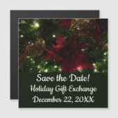 マルーンと金ゴールドクリスマスツリーIホリデーフォト (正面/裏面)