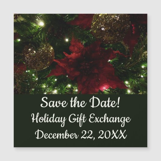 マルーンと金ゴールドクリスマスツリーIホリデーフォト (正面)