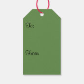 マルーンと金ゴールドクリスマスツリーIホリデーフォト ギフトタグ (裏面)