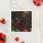 マルーンと金ゴールドクリスマスツリーIホリデーフォト スタンダードカクテルナプキン (インサイチュ)