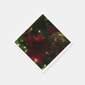 マルーンと金ゴールドクリスマスツリーIホリデーフォト スタンダードカクテルナプキン (角)