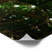 マルーンと金ゴールドクリスマスツリーIホリデーフォト ポスター (角)