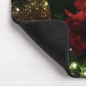 マルーンと金ゴールドクリスマスツリーIホリデーフォト マウスパッド (コーナー)