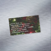 マルーンと金ゴールドクリスマスツリーIホリデーフォト マグネット名刺 (インサイチュ)