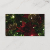 マルーンと金ゴールドクリスマスツリーIホリデーフォト 名刺 (裏面)