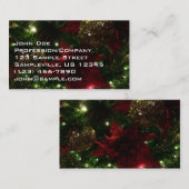 マルーンと金ゴールドクリスマスツリーIホリデーフォト 名刺 (正面/裏面)