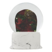 マルーンと金ゴールドクリスマスツリーiホリデー スノーグローブ (裏面)