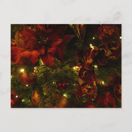 マルーンと金ゴールドクリスマスツリーII シーズンポストカード (正面)