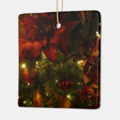 マルーンと金ゴールドクリスマスツリーII セラミックオーナメント (左)