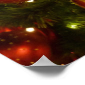 マルーンと金ゴールドクリスマスツリーII ポスター (角)