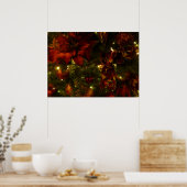 マルーンと金ゴールドクリスマスツリーII ポスター (キッチン)