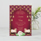 マルーンと金ゴールドゴマタ白結婚蓮 招待状 (スタンド正面)